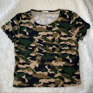 Camouflage Print Tee Shirt